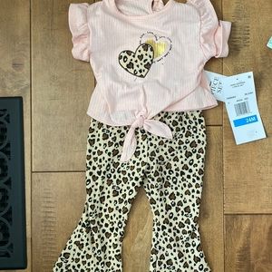 New 2 piece set with leopard pants 24M
